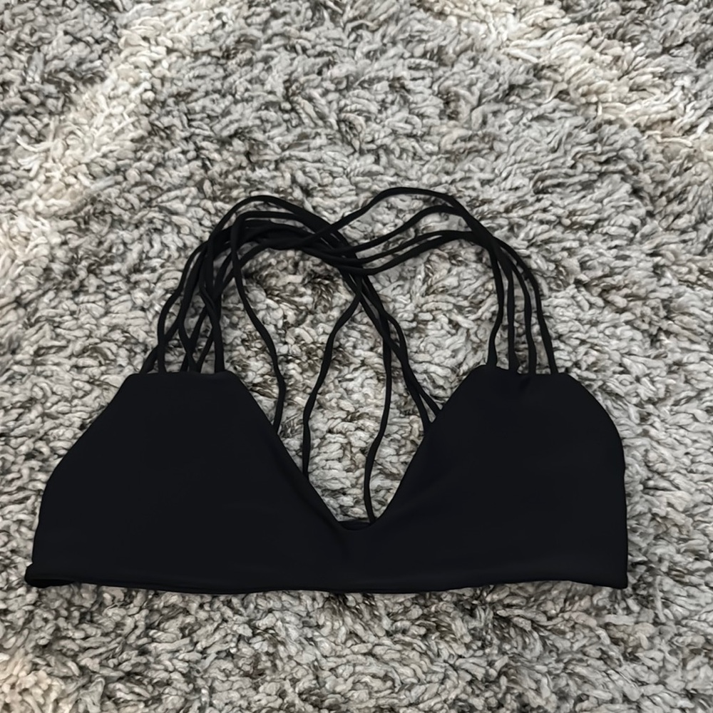 Mikoh Swimwear Black Banyans Bikini Top Size S